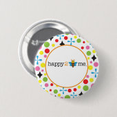 Badge Rond 5 Cm 2 heureux soient moi (Devant & derrière)