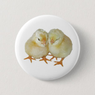 Badge Rond 5 Cm 2 mignonnes chicots basques jaunes