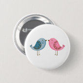 Badge Rond 5 Cm 2 Oiseaux (Devant & derrière)