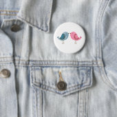 Badge Rond 5 Cm 2 Oiseaux (En situation)