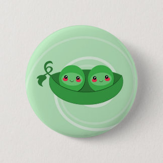 Badge Rond 5 Cm 2 POIS dans une COSSE - bouton