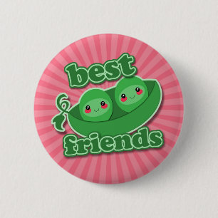BADGE ROND 5 CM 2 POIS MEILLEURES AMIES