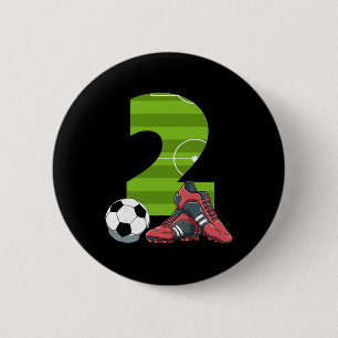 Badge Rond 5 Cm 2 Soccer d'anniversaire Football de premier annive