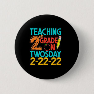 Badge Rond 5 Cm 2e année le 22 février 2022 100 jours