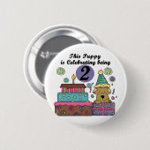 Badge Rond 5 Cm 2e anniversaire Puppy Tshirts et cadeaux (Devant & derrière)