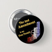 Badge Rond 5 Cm 2e modification permis d'armes à feu (Devant & derrière)