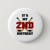 Badge Rond 5 Cm 2ème anniversaire d'hockey (Devant)