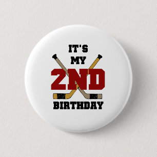 Badge Rond 5 Cm 2ème anniversaire d'hockey