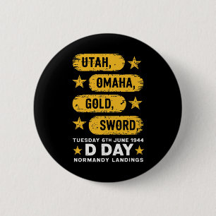 Badge Rond 5 Cm 2ème guerre mondiale D Day Beaches World War 2 Arm