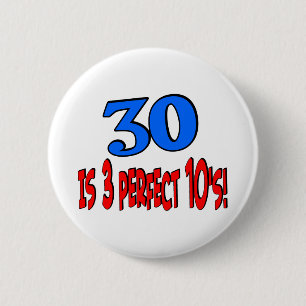 Badge Rond 5 Cm 30 est 3 10s parfaits (BLEUS)