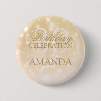 Badge Rond 5 Cm 30ème Lumières d'étincelle de Bokeh d'or de fête