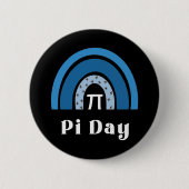 Badge Rond 5 Cm 3.14 Jour Joyeux Pi Arc-en-ciel (Devant)