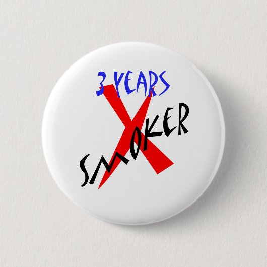 Badge Rond 5 Cm 3 ans de X-fumeur de rouge (Devant)