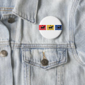 Badge Rond 5 Cm 3-Cheval-Riders (En situation)