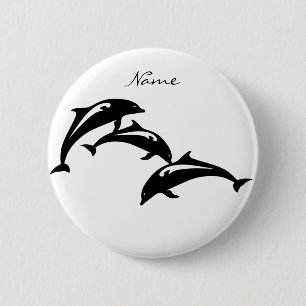 Badge Rond 5 Cm 3 marsouins à sauter Thunder_Cove