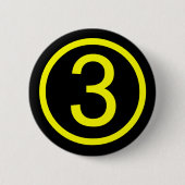 Badge Rond 5 Cm 3 - numéro trois (Devant)