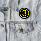 Badge Rond 5 Cm 3 - numéro trois (En situation)