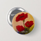 Badge Rond 5 Cm 3 pavots (Devant & derrière)