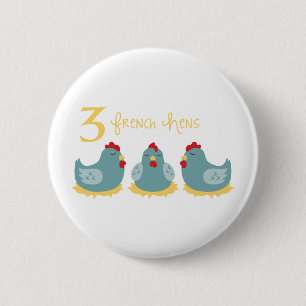Badge Rond 5 Cm 3 poules françaises