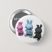 Badge Rond 5 Cm 3 wabbits mignons (Devant & derrière)