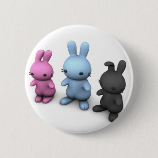 Badge Rond 5 Cm 3 wabbits mignons