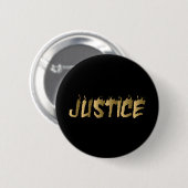 Badge Rond 5 Cm 3D Justice Gold Burning Lettering Noir (Devant & derrière)