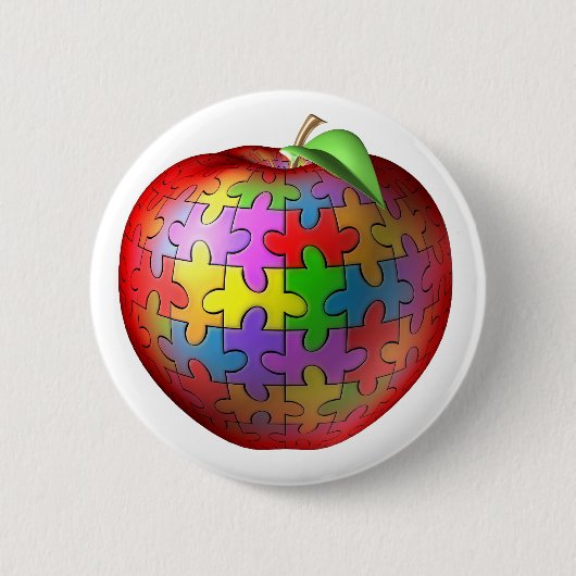 Badge Rond 5 Cm 3D puzzle Apple (Devant)