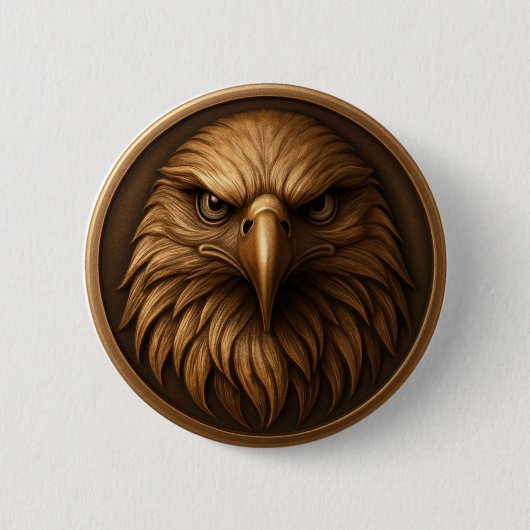 Badge Rond 5 Cm 3D Royal Eagle Head Medallion Style Button (Devant)