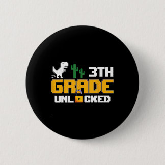 Badge Rond 5 Cm 3e année débloquée dinosaure drôle jeu vidéo Ck à