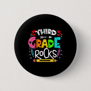 Badge Rond 5 Cm 3e année Rocks troisième année Rock Ck à l'école 