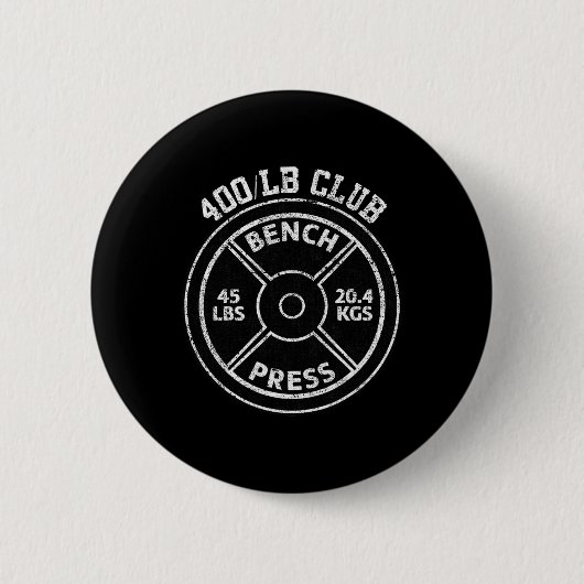Badge Rond 5 Cm 400 Lbs Pound Bench Press Club Gym Weightlifting P (Devant)
