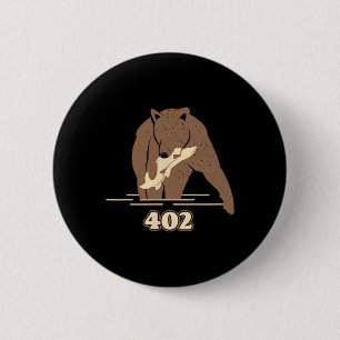 Badge Rond 5 Cm 402 Ours de pêche Graisse Oreille Brown Grizzly Lo
