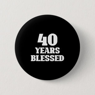 Badge Rond 5 Cm 40 Ans Bénis 40e Anniversaire Chrétien Religieux