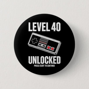 Badge Rond 5 Cm 40 ans Quarante Anniversaire Cadeau Niveau 40 déve