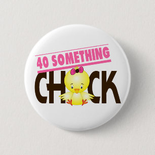 Badge Rond 5 Cm 40-Quelque chose poussin 1