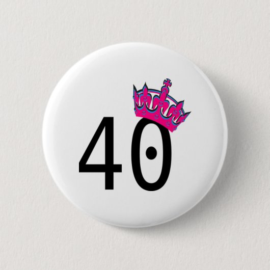 Badge Rond 5 Cm 40e anniversaire Princesse (Devant)