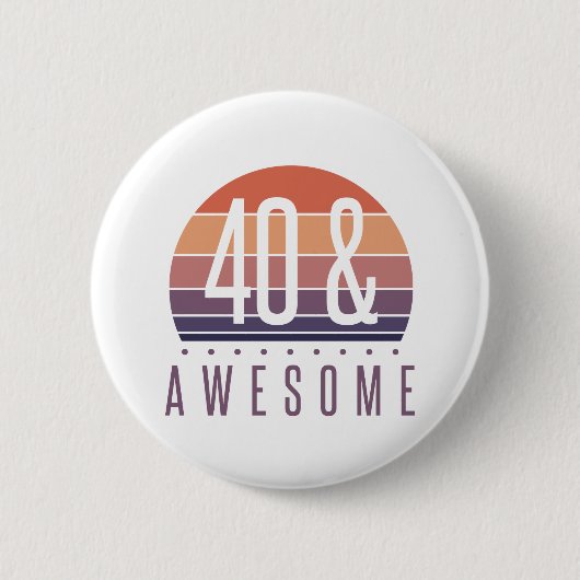 Badge Rond 5 Cm 40e anniversaire Retro Sunset (Devant)