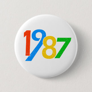 Badge Rond 5 Cm 40e anniversaire Vintage 1987 – 40 ans drôle Bi