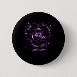 Badge Rond 5 Cm 42 Réponse à la vie à l'univers à tout