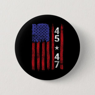 Badge Rond 5 Cm 45 47 Trump Élection présidentielle 2024 Patriotiq