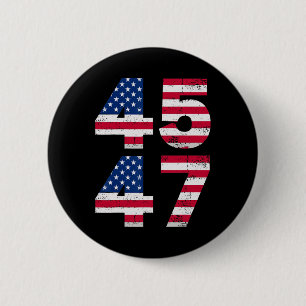 Badge Rond 5 Cm 45 47 Trump Président américain Vintage Drapeau am