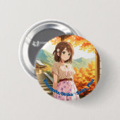 Badge Rond 5 Cm 47_Plus 山形 織花 - Yamagata Orika (Devant & derrière)