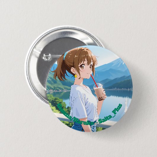 Badge Rond 5 Cm 47_Plus 群馬 春風 - Gunma Haruka (Devant & derrière)