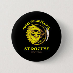 Badge Rond 5 Cm 4.08.24 Éclipse solaire totale 2024 Syracuse York