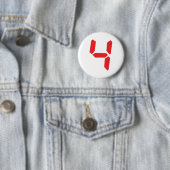 Badge Rond 5 Cm 4 4 4 réveil numérique (En situation)