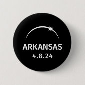 Badge Rond 5 Cm 4.8.24 Arkansas d'éclipse solaire (Devant)
