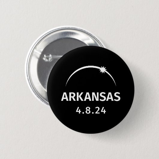 Badge Rond 5 Cm 4.8.24 Arkansas d'éclipse solaire (Devant & derrière)
