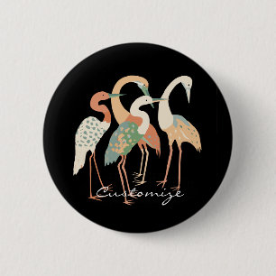 Badge Rond 5 Cm 4 grues japonaises Thunder_Cove