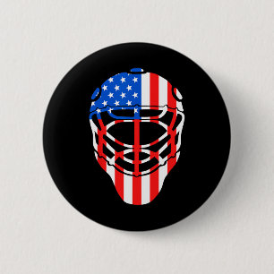 Badge Rond 5 Cm 4 Juillet 4 Juillet Hockey Goalie Mask American Fl