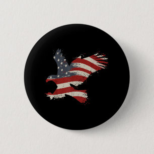 Badge Rond 5 Cm 4 juillet Aigle Avec Drapeau Américain Américain D